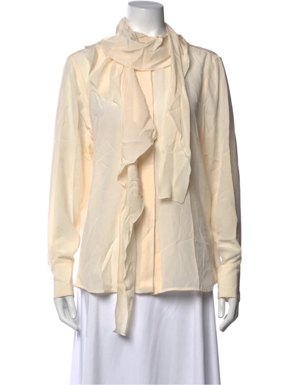Victoria Beckham Silk Tie Neck Blouse